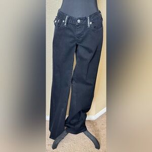 Vintage Unique True Religion Disco Joey Jeans Black w/Swarovski Crystals